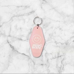 Pink Keychain with Smile Design